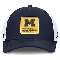 Men's Jordan Brand  Navy/White Michigan Wolverines 2025 On-Field Rise Engineered Trucker Adjustable Hat