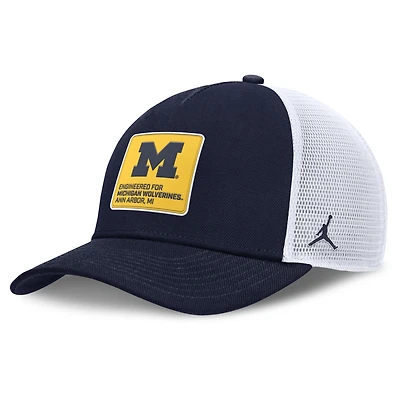 Men's Jordan Brand  Navy/White Michigan Wolverines 2025 On-Field Rise Engineered Trucker Adjustable Hat