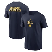 T-shirt Jordan Brand bleu marine Michigan Wolverines 2-Hit Stacked pour homme