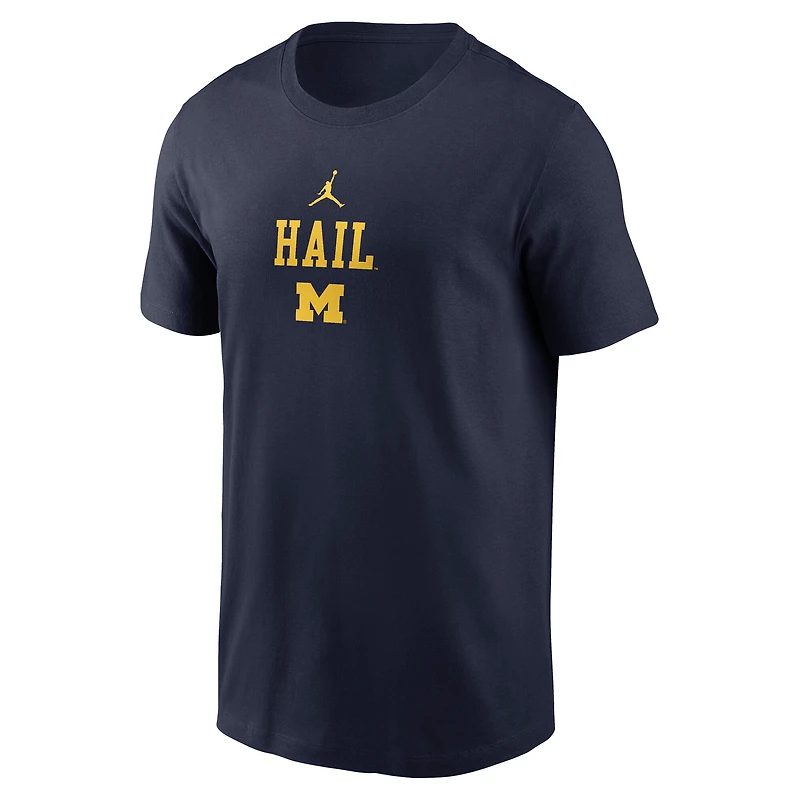 Men's Jordan Brand Navy Michigan Wolverines 2-Hit Stacked T-Shirt