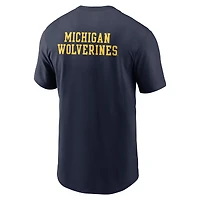 Men's Jordan Brand Navy Michigan Wolverines 2-Hit Stacked T-Shirt
