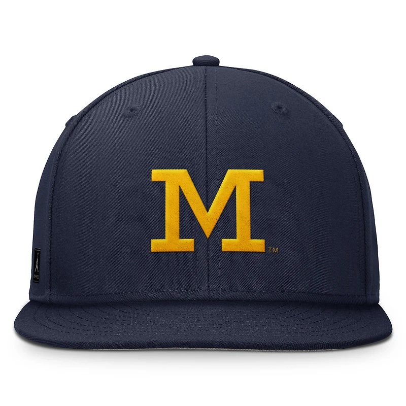 Men's Jordan Brand Navy Michigan Wolverines 2024 Sideline Coaches Fitted Hat