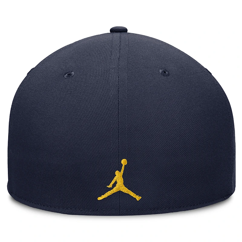 Men's Jordan Brand Navy Michigan Wolverines 2024 Sideline Coaches Fitted Hat