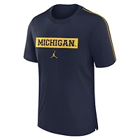 Men's Jordan Brand Navy Michigan Wolverines 2024 Sideline Player Performance Tri-Blend T-Shirt