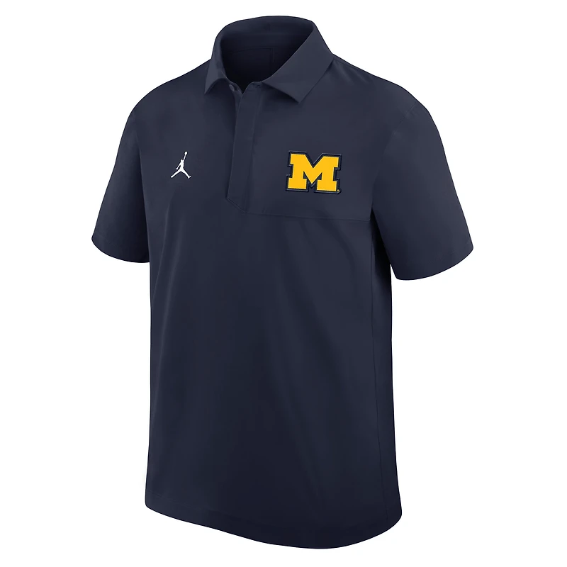 Men's Jordan Brand Navy Michigan Wolverines 2025 Coaches Sideline Polo
