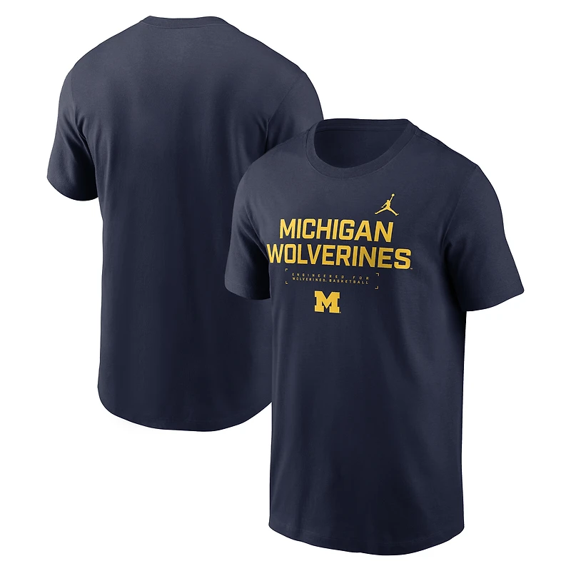 Men's Jordan Brand Navy Michigan Wolverines 2025 Courtside Basketball Performance T-Shirt