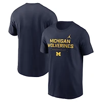 Men's Jordan Brand Navy Michigan Wolverines 2025 Courtside Basketball Performance T-Shirt