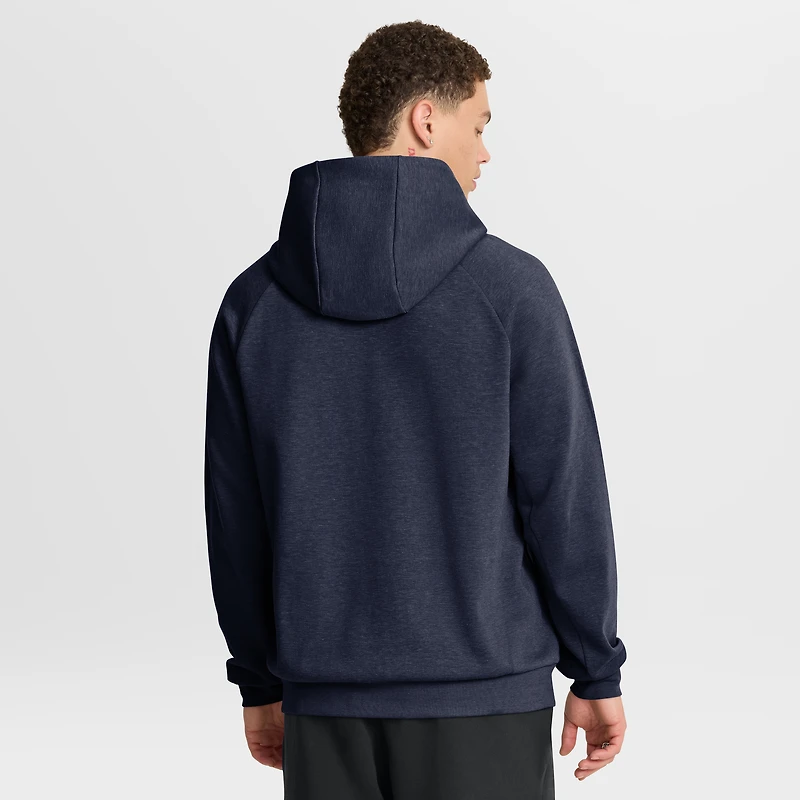 Sweat à capuche Jordan Brand bleu marine Michigan Wolverines 2025 Courtside Basketball Practice Raglan Dri-FIT pour homme