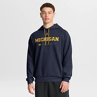 Sweat à capuche Jordan Brand bleu marine Michigan Wolverines 2025 Courtside Basketball Practice Raglan Dri-FIT pour homme