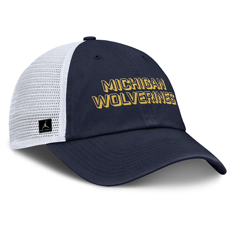 Men's Jordan Brand Navy Michigan Wolverines 2025 Gameday On-Field Club Adjustable Trucker Hat