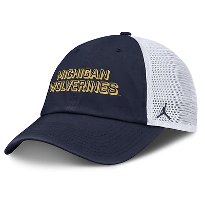 Men's Jordan Brand Navy Michigan Wolverines 2025 Gameday On-Field Club Adjustable Trucker Hat