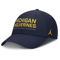 Men's Jordan Brand Navy Michigan Wolverines 2025 On-Field Gameday Club Adjustable Hat