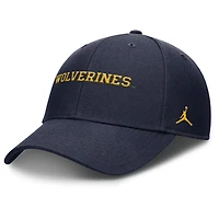 Men's Jordan Brand Navy Michigan Wolverines 2025 On-Field Rise Performance Adjustable Hat
