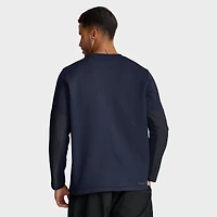 T-shirt à manches longues Jordan Brand Michigan Wolverines 2025 Sideline Coach Therma-FIT bleu marine pour homme