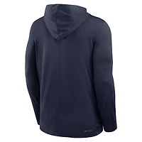 Men's Jordan Brand Navy Michigan Wolverines 2025 Sideline Dri-FIT Long Sleeve Hoodie T-Shirt