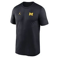 Men's Jordan Brand Navy Michigan Wolverines 2025 Sideline Small Logo Legend Dri-FIT T-Shirt