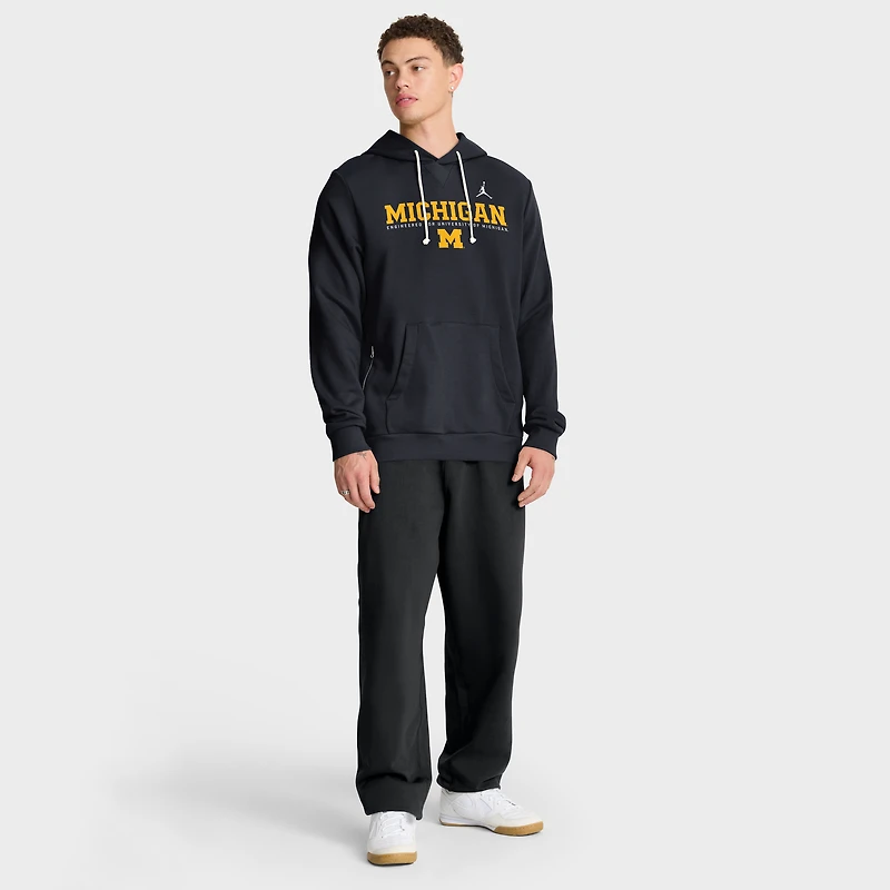 Sweat à capuche Jordan Brand bleu marine Michigan Wolverines 2025 Sideline Standard Issue Dri-FIT pour homme