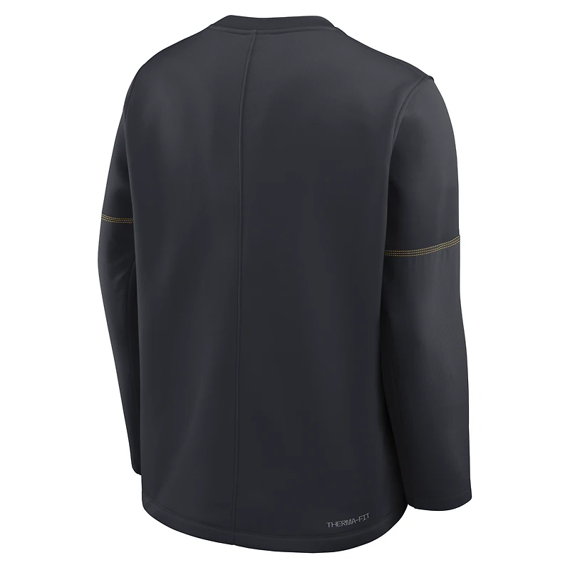 Haut à manches longues Jordan Brand bleu marine Michigan Wolverines 2026 Sideline Coaches Therma-FIT pour homme