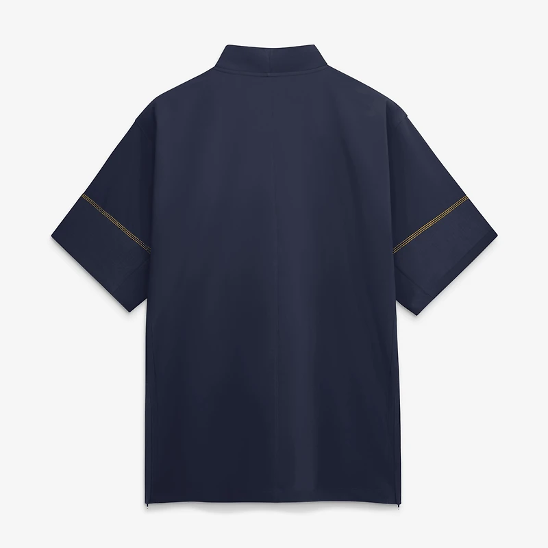 Men's Jordan Brand Navy Michigan Wolverines 2026 Sideline Short Sleeve Quarter-Zip Coach Jacket