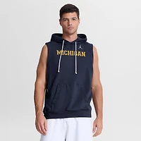 Men's Jordan Brand  Navy Michigan Wolverines 2026 Sideline Sleeveless Dri-FIT Hoodie