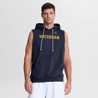 Men's Jordan Brand Navy Michigan Wolverines 2026 Sideline Sleeveless Dri-FIT Hoodie