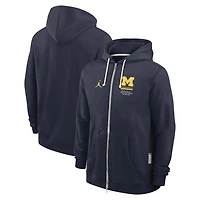 Men's Jordan Brand  Navy Michigan Wolverines 2026 Sideline Standard Issue Dri-FIT Full-Zip Hoodie