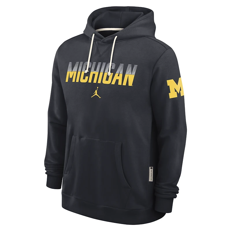 Men's Jordan Brand Navy Michigan Wolverines 2026 Sideline Standard Issue Dri-FIT Hoodie