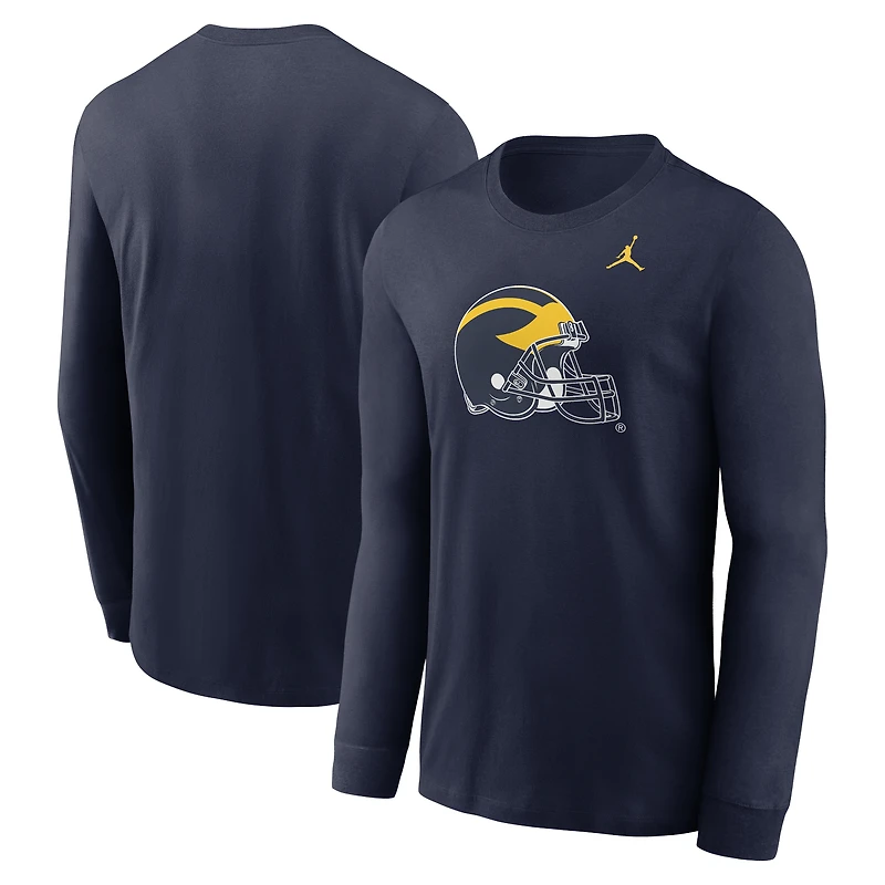 Men's Jordan Brand Navy Michigan Wolverines Alternate Logo Long Sleeve T-Shirt