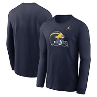 Men's Jordan Brand Navy Michigan Wolverines Alternate Logo Long Sleeve T-Shirt
