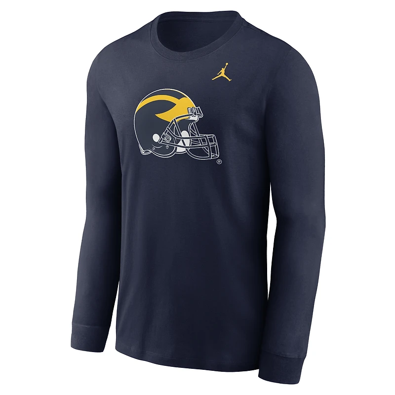 Men's Jordan Brand Navy Michigan Wolverines Alternate Logo Long Sleeve T-Shirt