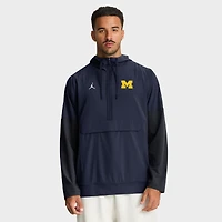 Men's Jordan Brand Navy Michigan Wolverines Anorak Half-Zip Hoodie Jacket