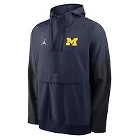 Men's Jordan Brand Navy Michigan Wolverines Anorak Half-Zip Hoodie Jacket