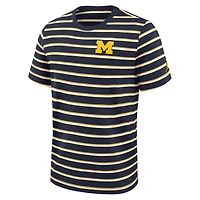 T-shirt Jordan Brand bleu marine Michigan Wolverines Athletic Prep Legacy Summit Stripe pour homme