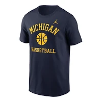 Men's Jordan Brand Navy Michigan Wolverines Basketball Icon T-Shirt