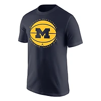 T-shirt avec logo de basket-ball Jordan Brand pour hommes, bleu marine, Michigan Wolverines