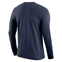 T-shirt de basket-ball à manches longues Jordan Brand pour hommes, bleu marine, Michigan Wolverines