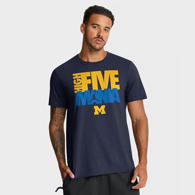 T-shirt Jordan Brand bleu marine Michigan Wolverines Campus Local Madness pour homme