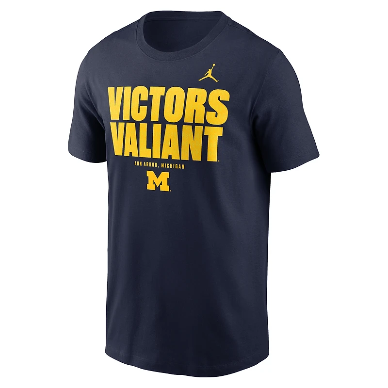 T-shirt Jordan Brand bleu marine pour homme, Michigan Wolverines, Campus Local