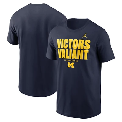 T-shirt Jordan Brand bleu marine pour homme, Michigan Wolverines, Campus Local