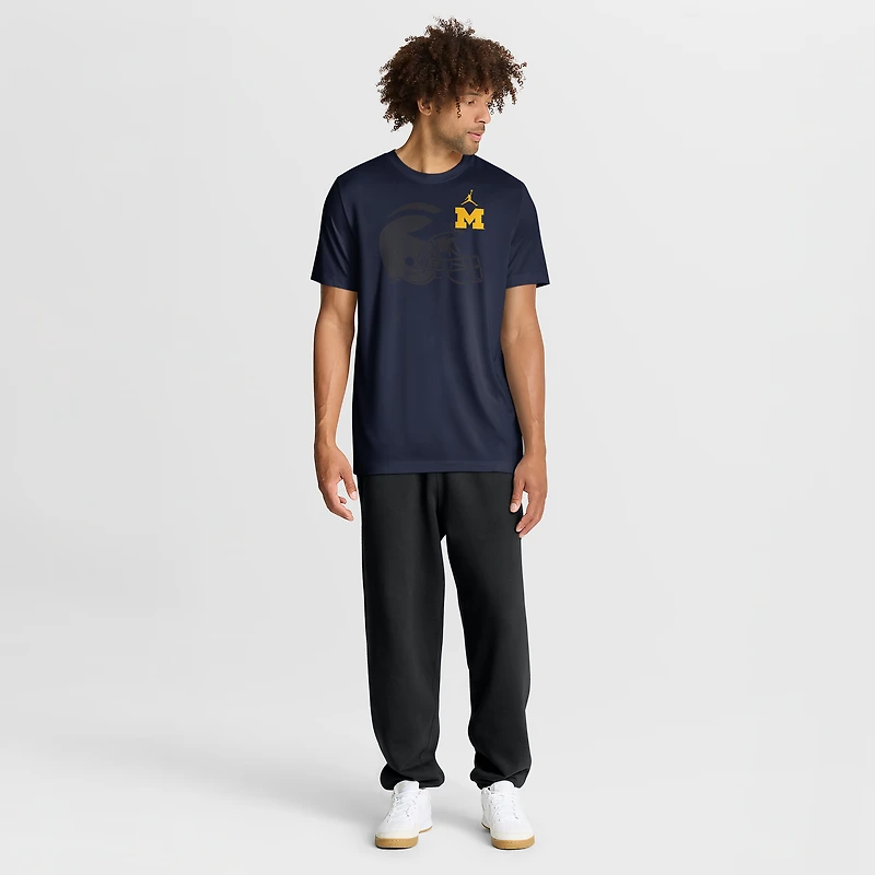 T-shirt Jordan Brand bleu marine Michigan Wolverines Campus Shadow Legend Performance pour homme