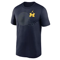 T-shirt Jordan Brand bleu marine Michigan Wolverines Campus Shadow Legend Performance pour homme