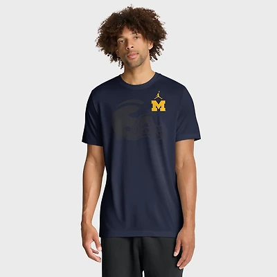T-shirt Jordan Brand bleu marine Michigan Wolverines Campus Shadow Legend Performance pour homme