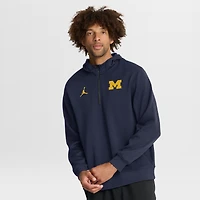 Sweat à capuche zippé 1/4 Jordan Brand bleu marine Michigan Wolverines Coaches Premium Dri-FIT pour homme