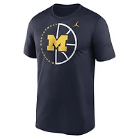 T-shirt Jordan Brand Michigan Wolverines Legend Basketball Icon Performance pour homme bleu marine