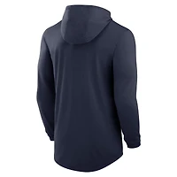 Men's Jordan Brand Navy Michigan Wolverines Primetime Arch Tri-Blend Dri-FIT Long Sleeve Hooded T-Shirt