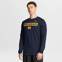 Men's Jordan Brand Navy Michigan Wolverines Primetime Campus 2-Hit Legend Dri-FIT Long Sleeve T-Shirt