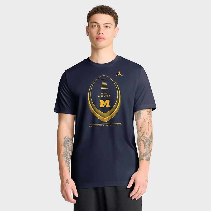 Men's Jordan Brand Navy Michigan Wolverines Primetime Legend Football Icon Dri-FIT T-Shirt