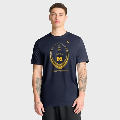 T-shirt Jordan Brand bleu marine Michigan Wolverines Primetime Legend Football Icon Dri-FIT pour homme