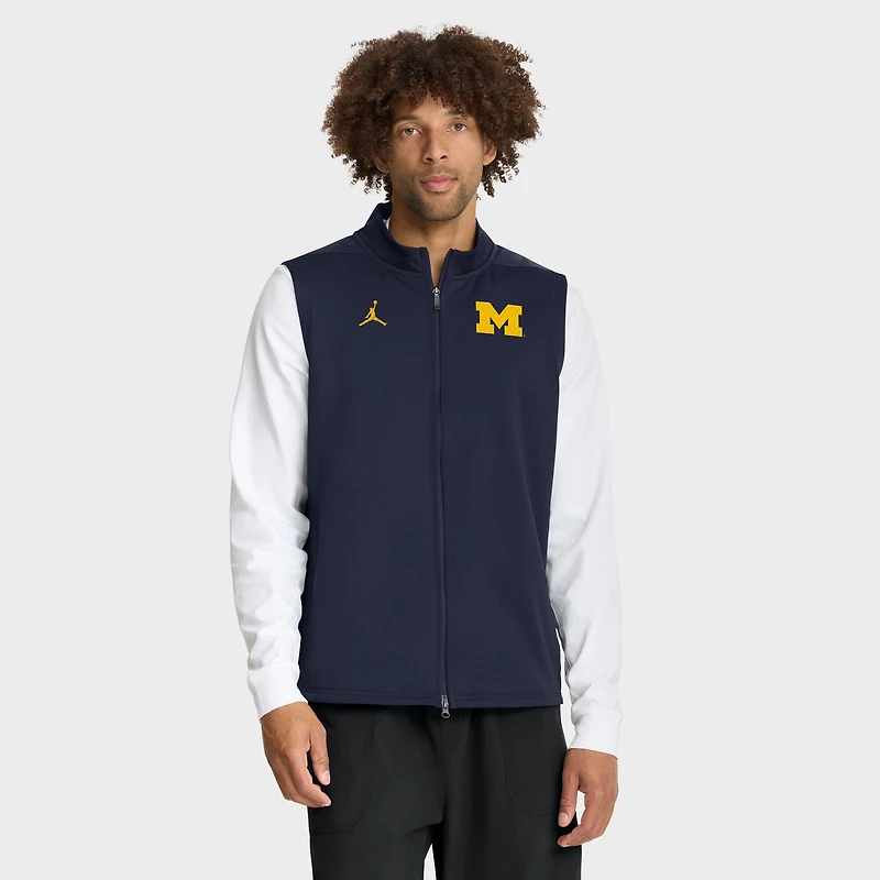 Men's Jordan Brand White Michigan Wolverines Primetime Victory Therma-FIT Full-Zip Vest
