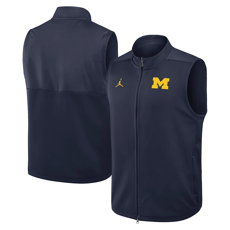 Men's Jordan Brand White Michigan Wolverines Primetime Victory Therma-FIT Full-Zip Vest